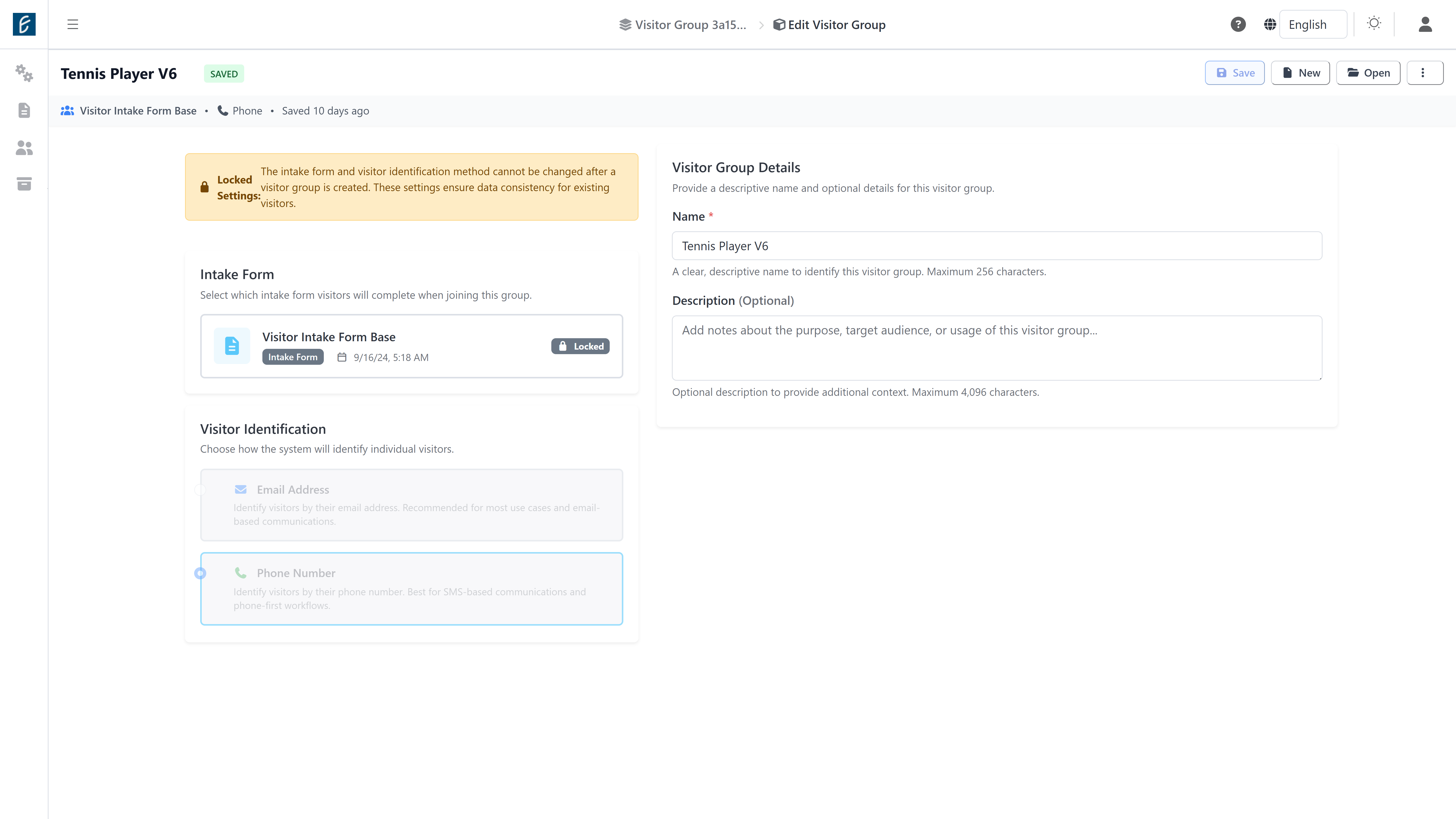 Visitor Groups Feature